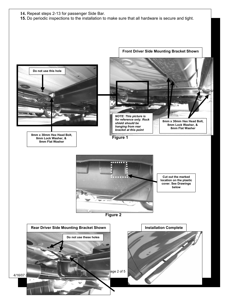 Steelcraft Automotive 255090 3 ROUND SIDE BAR User Manual | Page 2 / 5