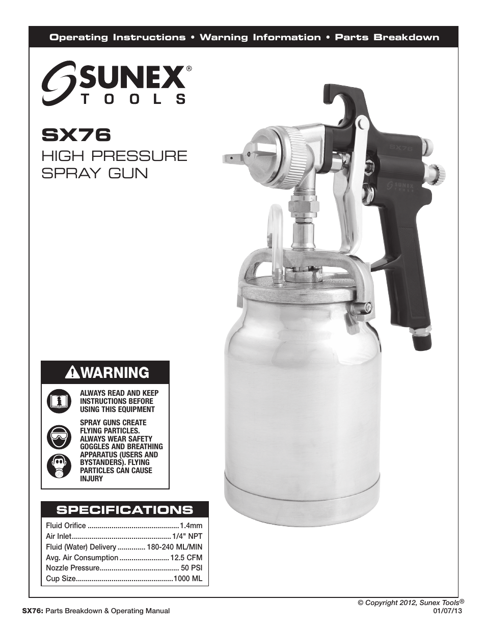 Sunex Tools SX76 User Manual | 22 pages