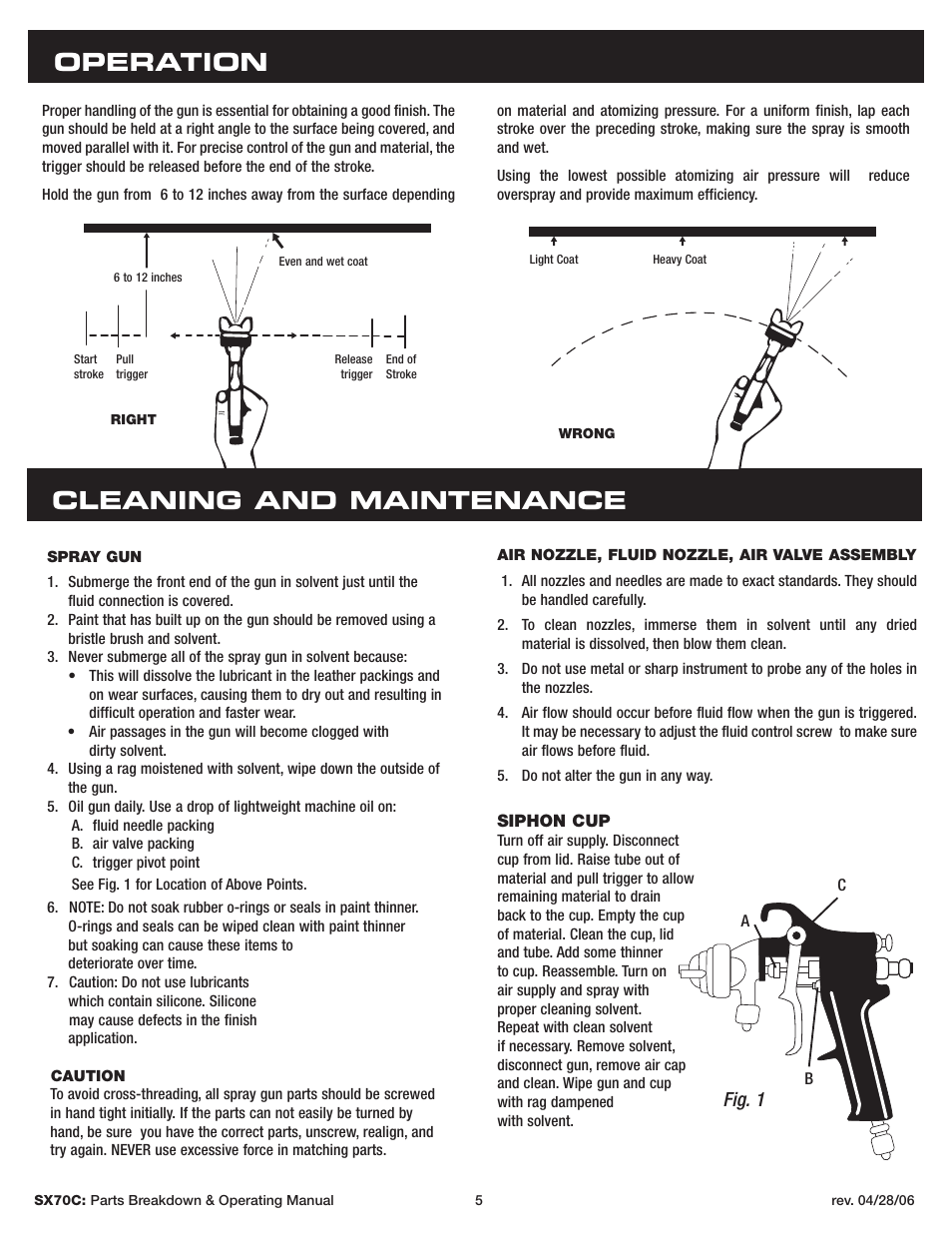 Cleaning and maintenance, Operation, Fig. 1 | Sunex Tools SX70C User Manual | Page 5 / 22