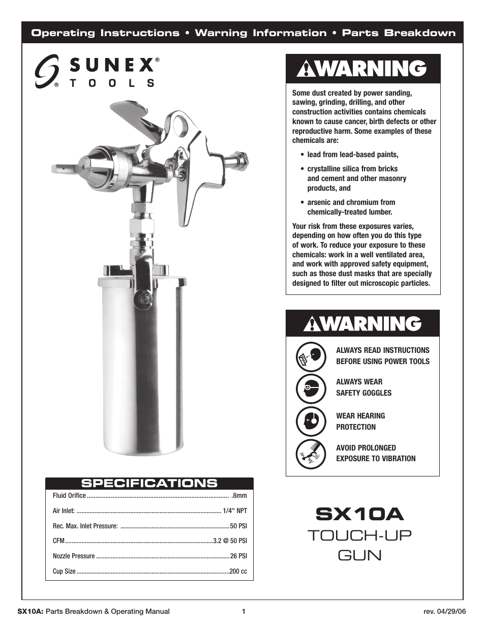 Sunex Tools SX10A User Manual | 22 pages