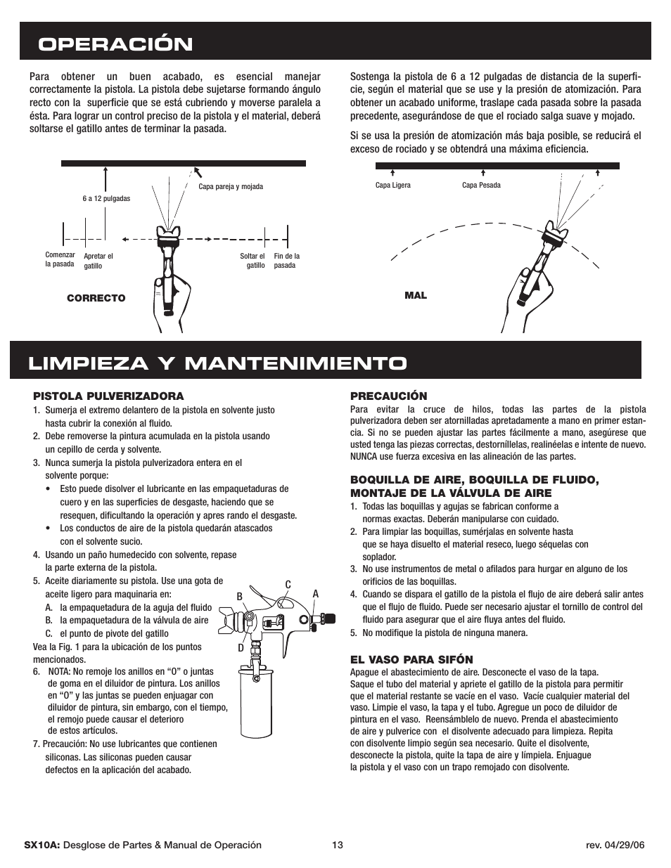 Operación limpieza y mantenimiento | Sunex Tools SX10A User Manual | Page 13 / 22