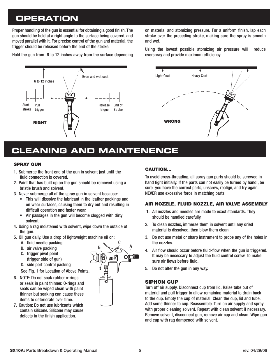 Operation cleaning and maintenence | Sunex Tools SX10A User Manual | Page 5 / 22