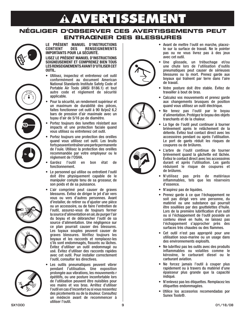 Sunex Tools SX1000 User Manual | Page 9 / 10