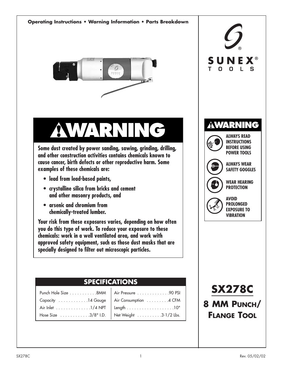 Sunex Tools SX278C User Manual | 4 pages