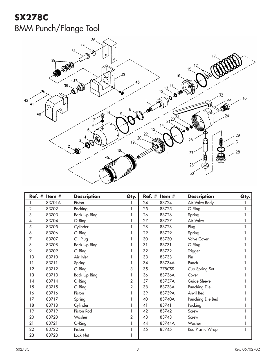 Sx278c 8mm punch/flange tool | Sunex Tools SX278C User Manual | Page 3 / 4