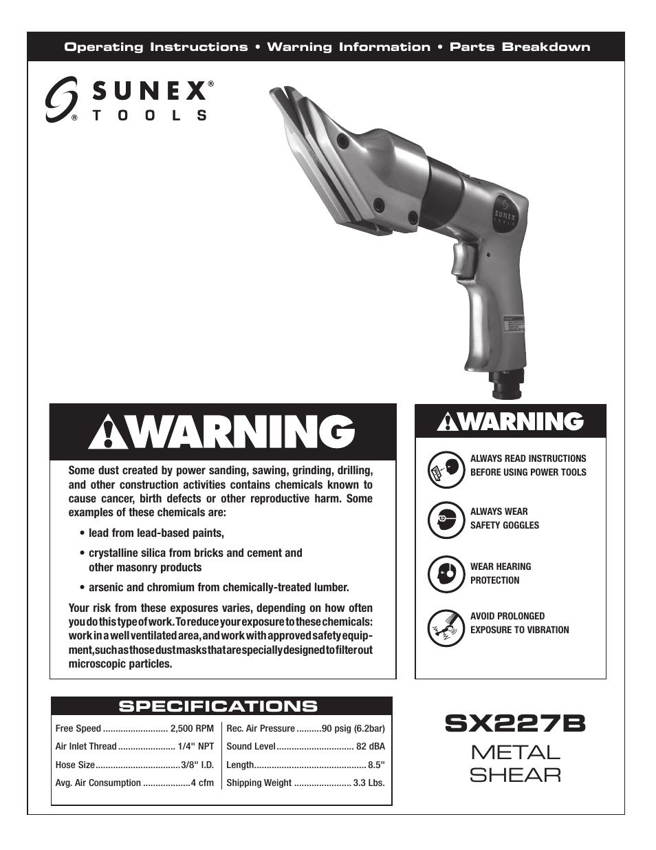 Sunex Tools SX227B User Manual | 10 pages