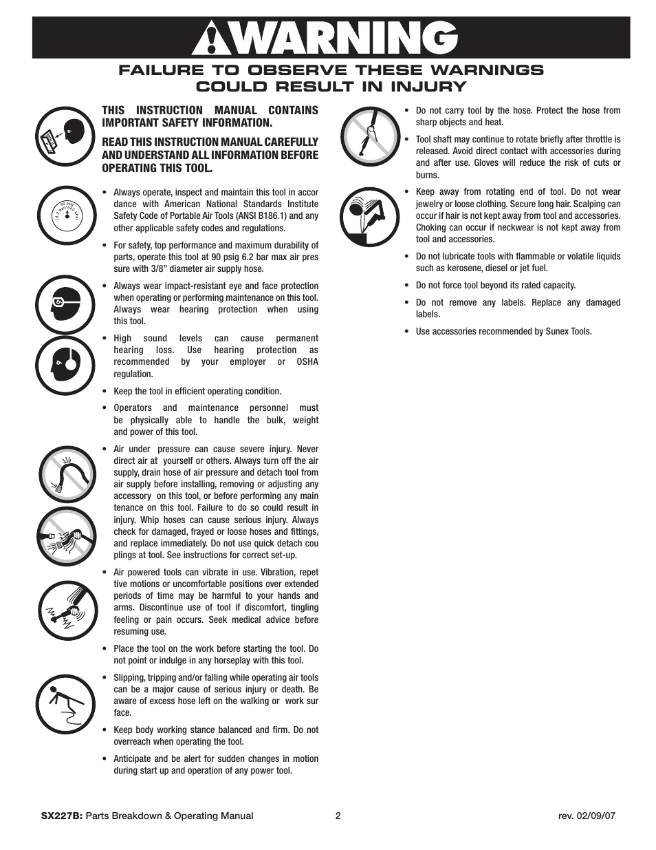 Sunex Tools SX227B User Manual | Page 2 / 10