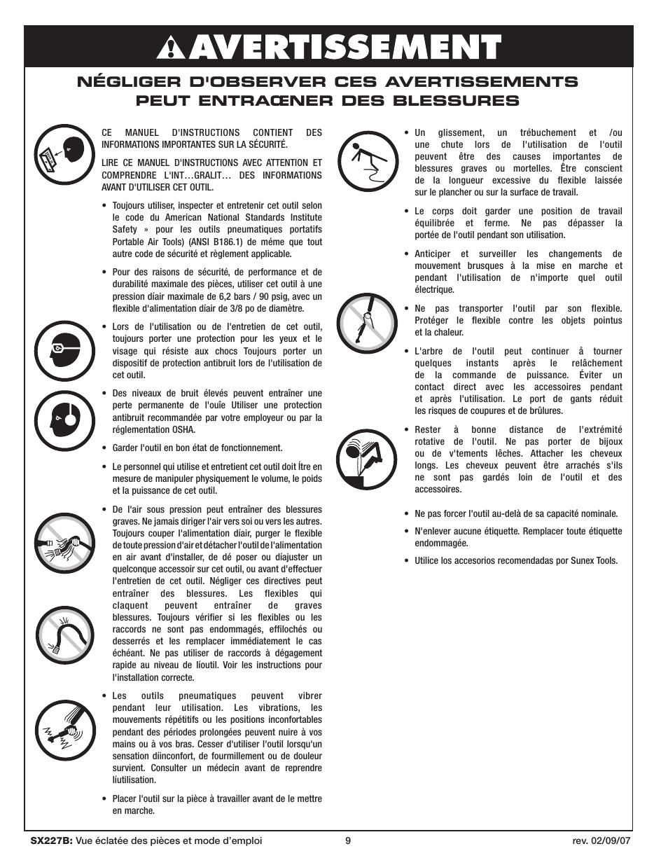 Sunex Tools SX227B User Manual | Page 9 / 10