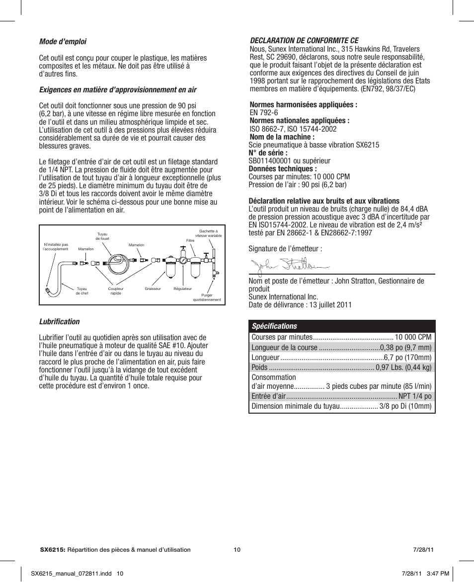Sunex Tools SX6215 User Manual | Page 10 / 11
