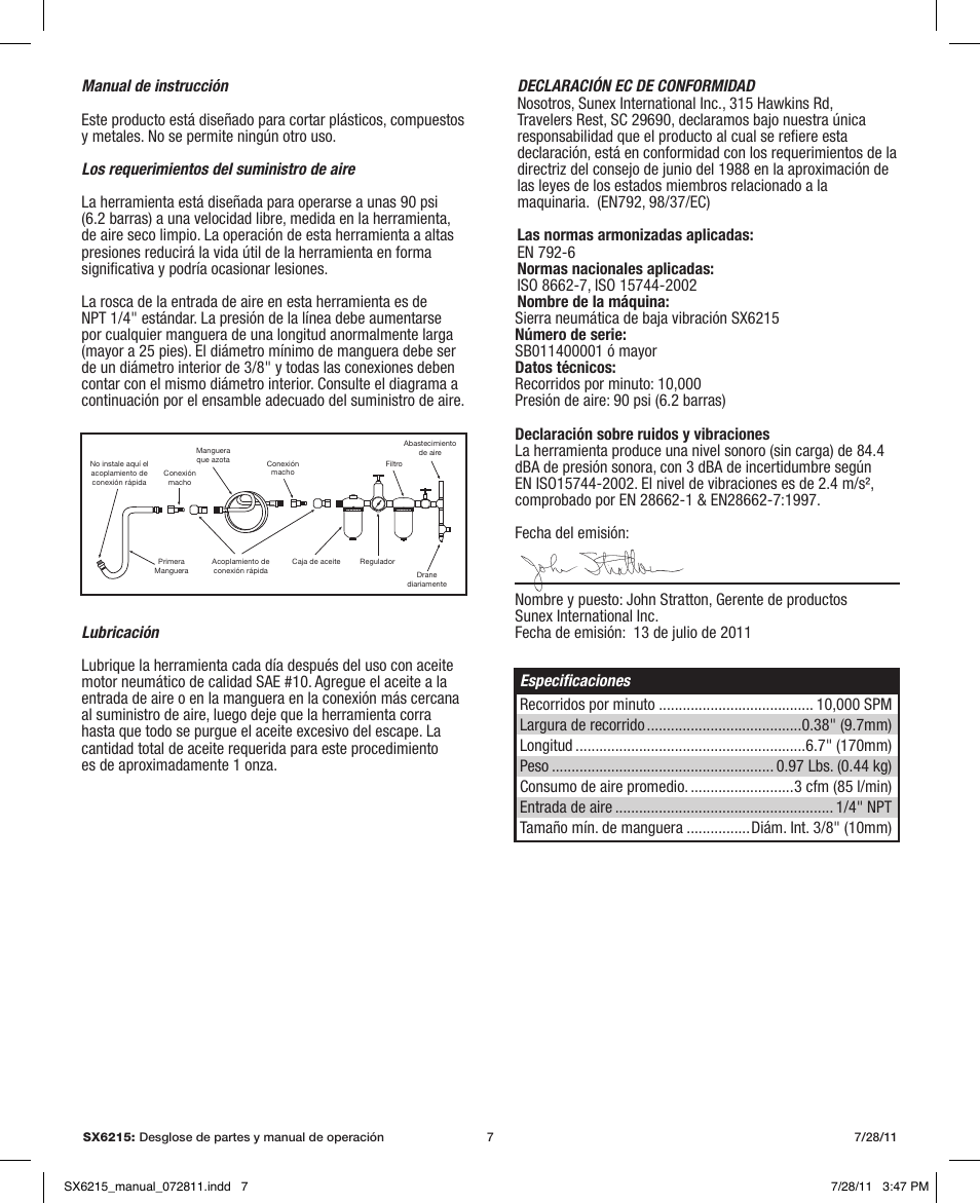 Sunex Tools SX6215 User Manual | Page 7 / 11