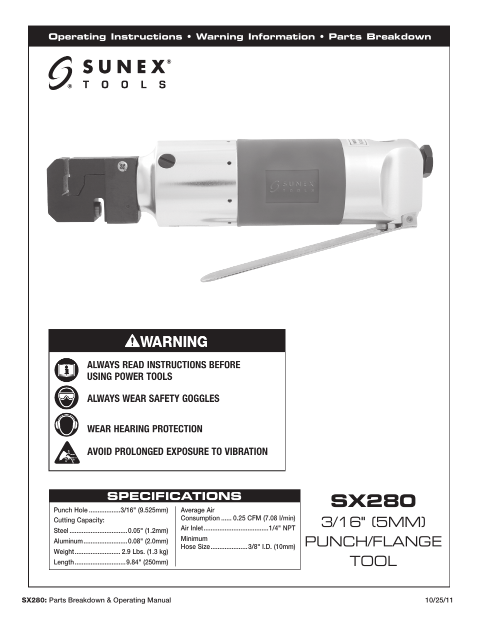 Sunex Tools SX280 User Manual | 13 pages