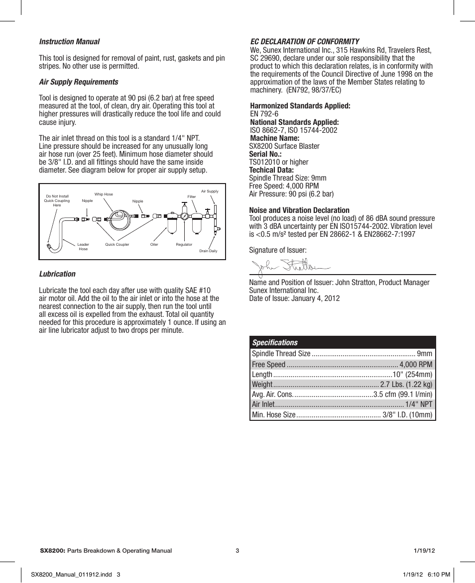 Sunex Tools SX8200 User Manual | Page 3 / 11