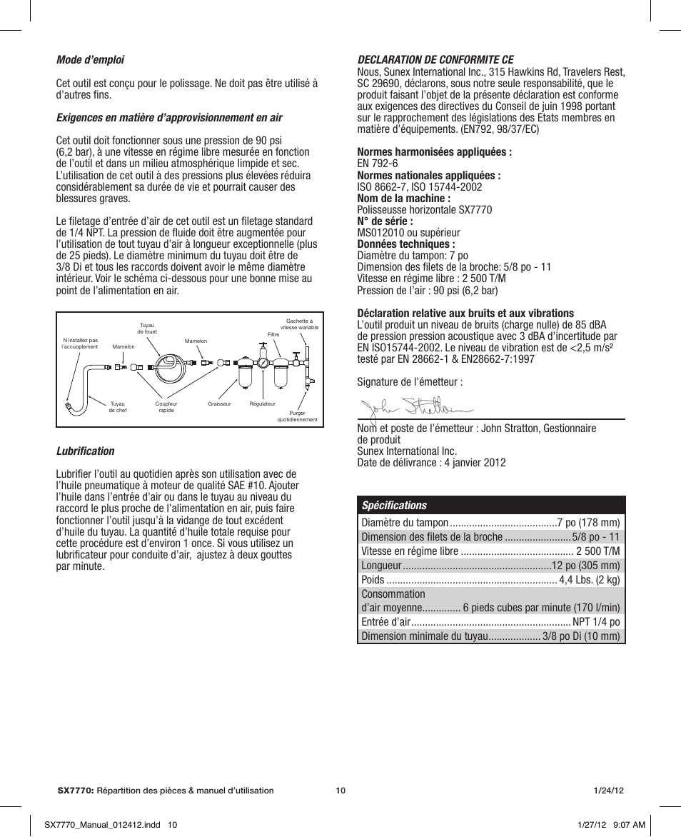 Sunex Tools SX7770 User Manual | Page 10 / 11