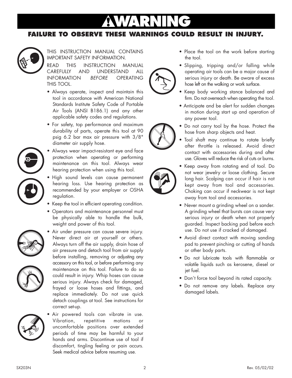 Sunex Tools SX203N User Manual | Page 2 / 4