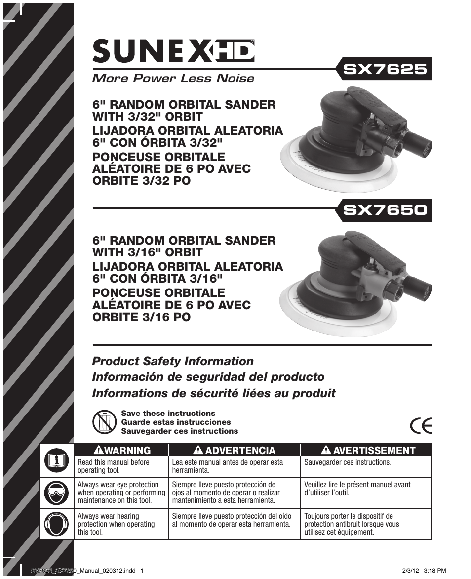 Sunex Tools SX7625 User Manual | 11 pages