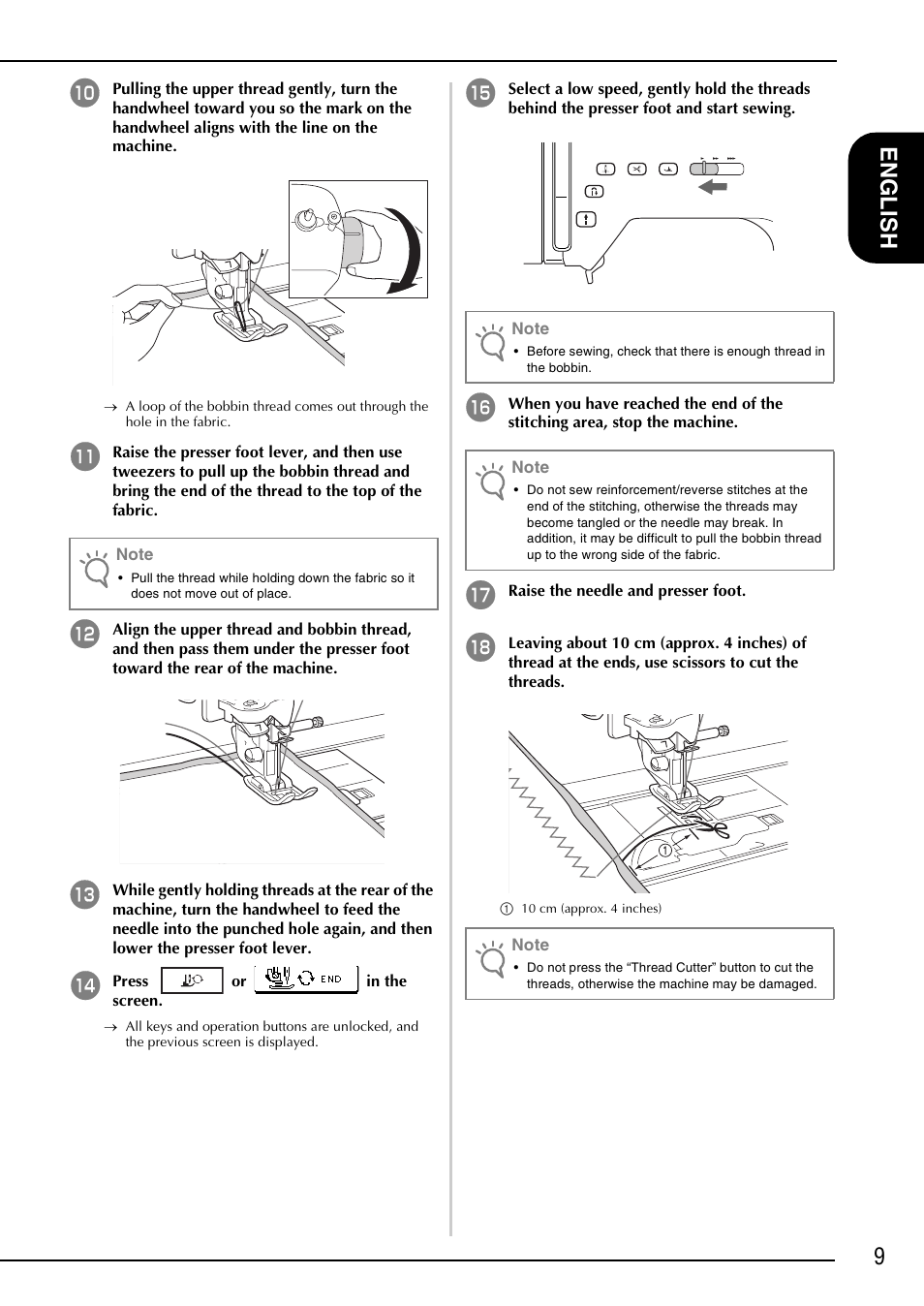 9e ngl ish | Brother NX-2000 User Manual | Page 11 / 88