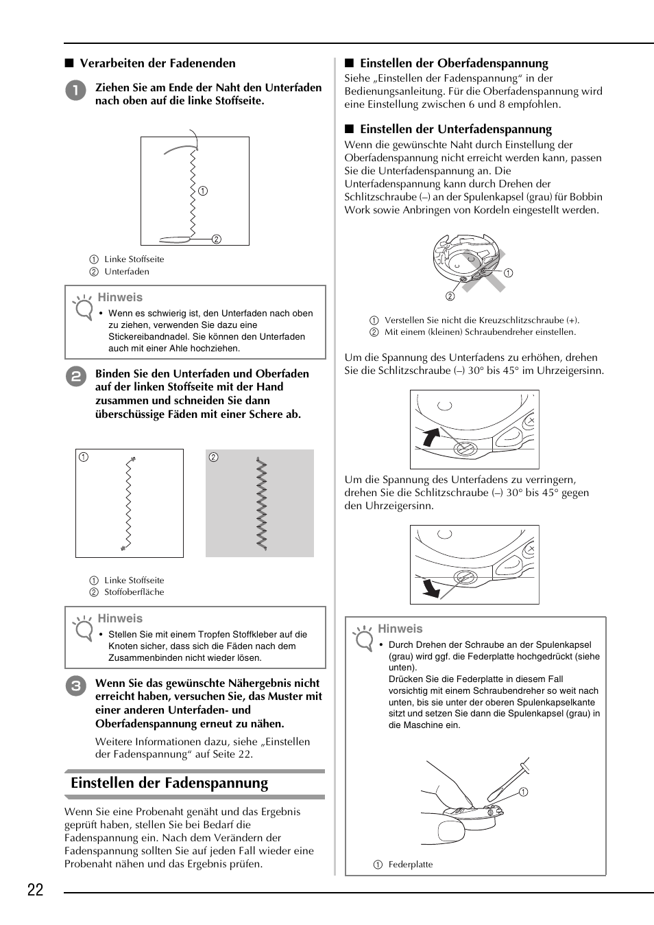 Einstellen der fadenspannung | Brother NX-2000 User Manual | Page 24 / 88