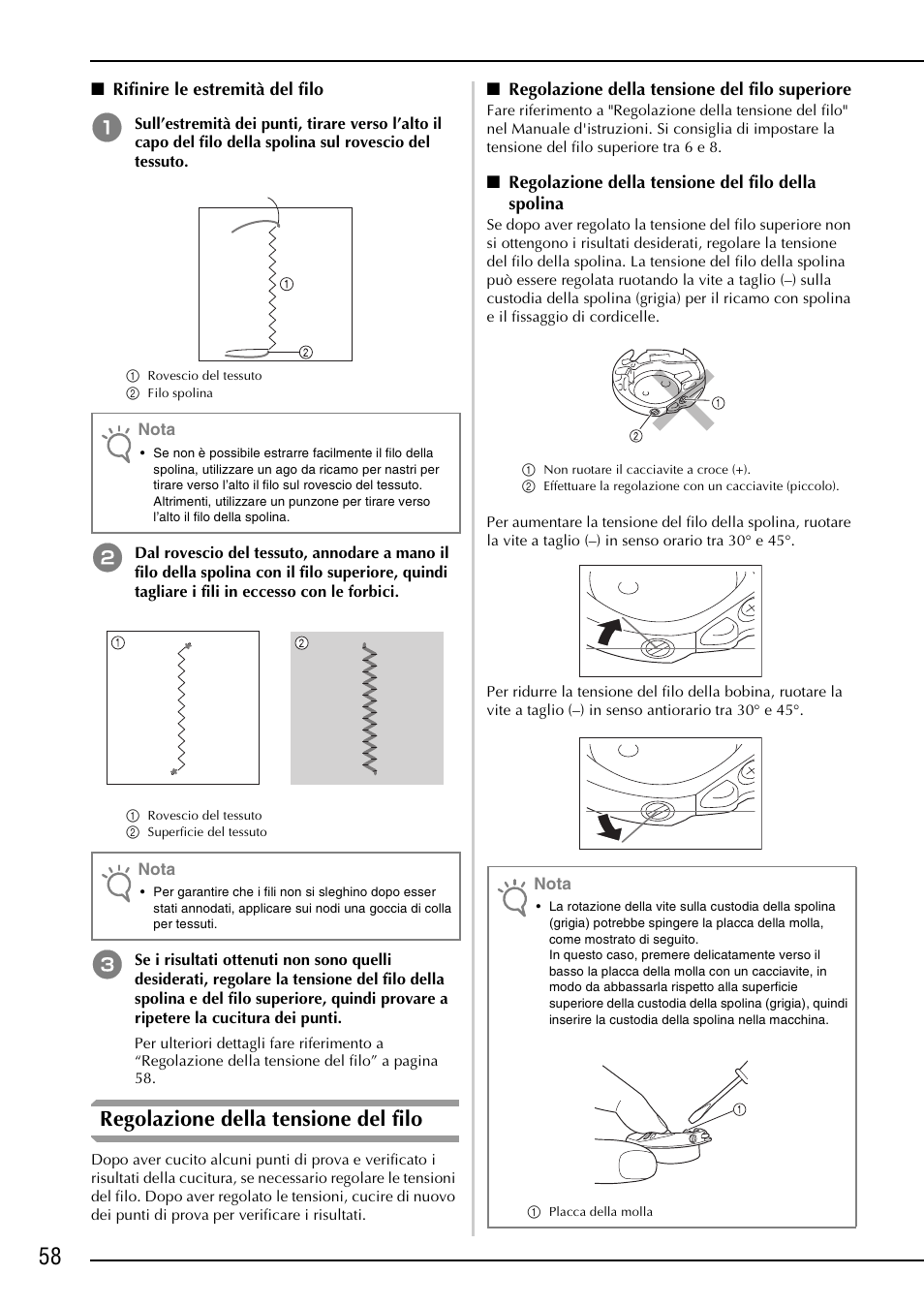 Regolazione della tensione del filo | Brother NX-2000 User Manual | Page 60 / 88