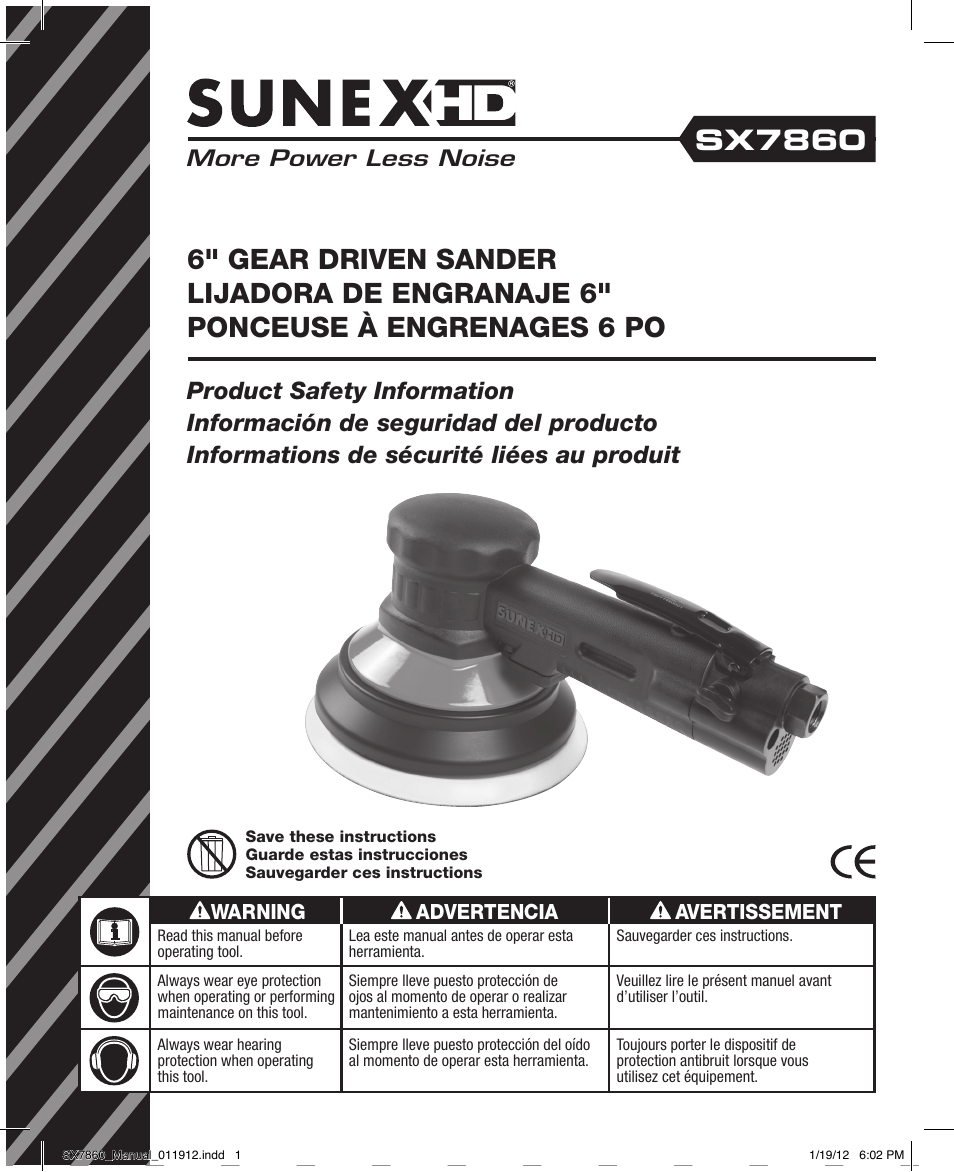 Sunex Tools SX7860 User Manual | 11 pages