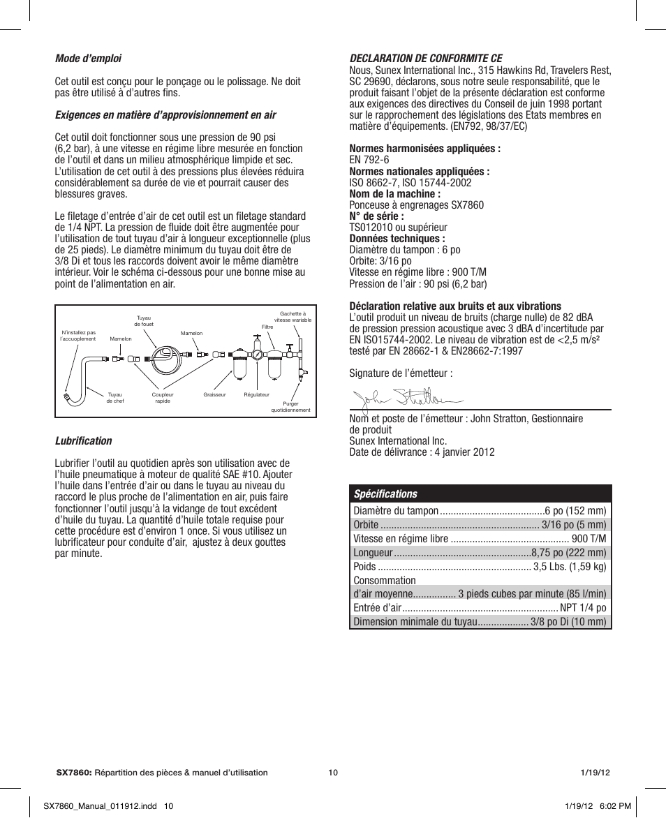 Sunex Tools SX7860 User Manual | Page 10 / 11