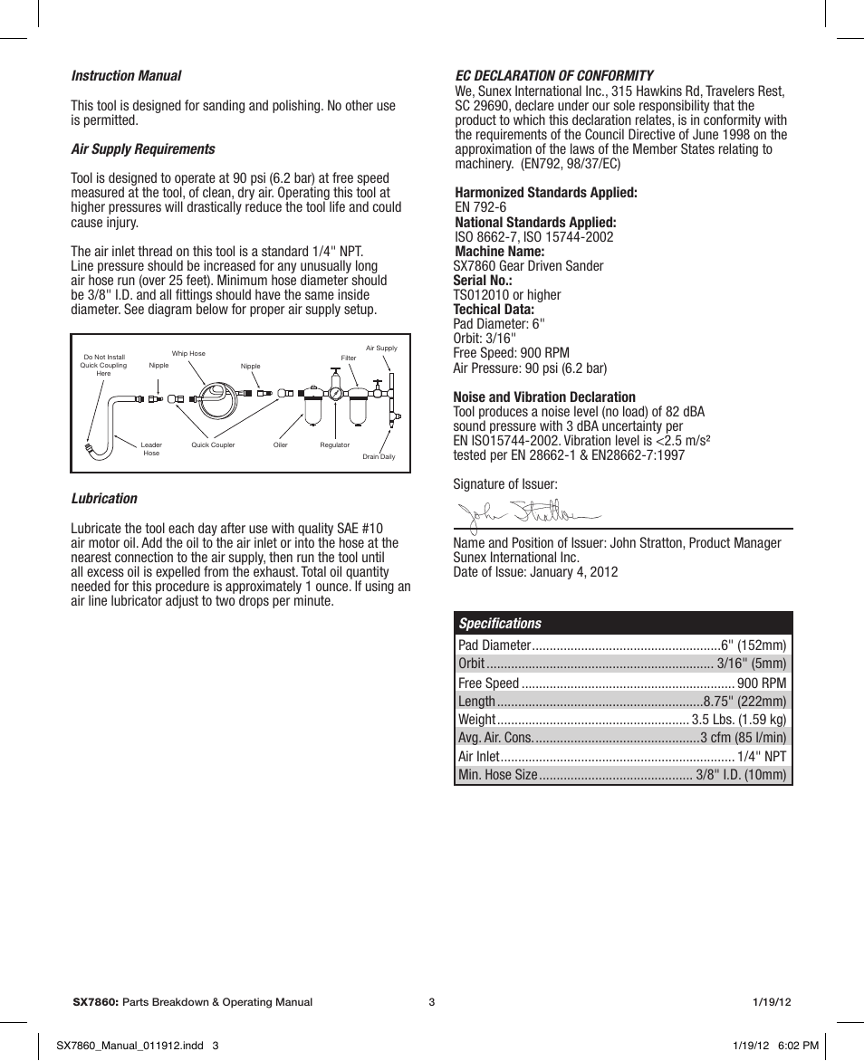 Sunex Tools SX7860 User Manual | Page 3 / 11