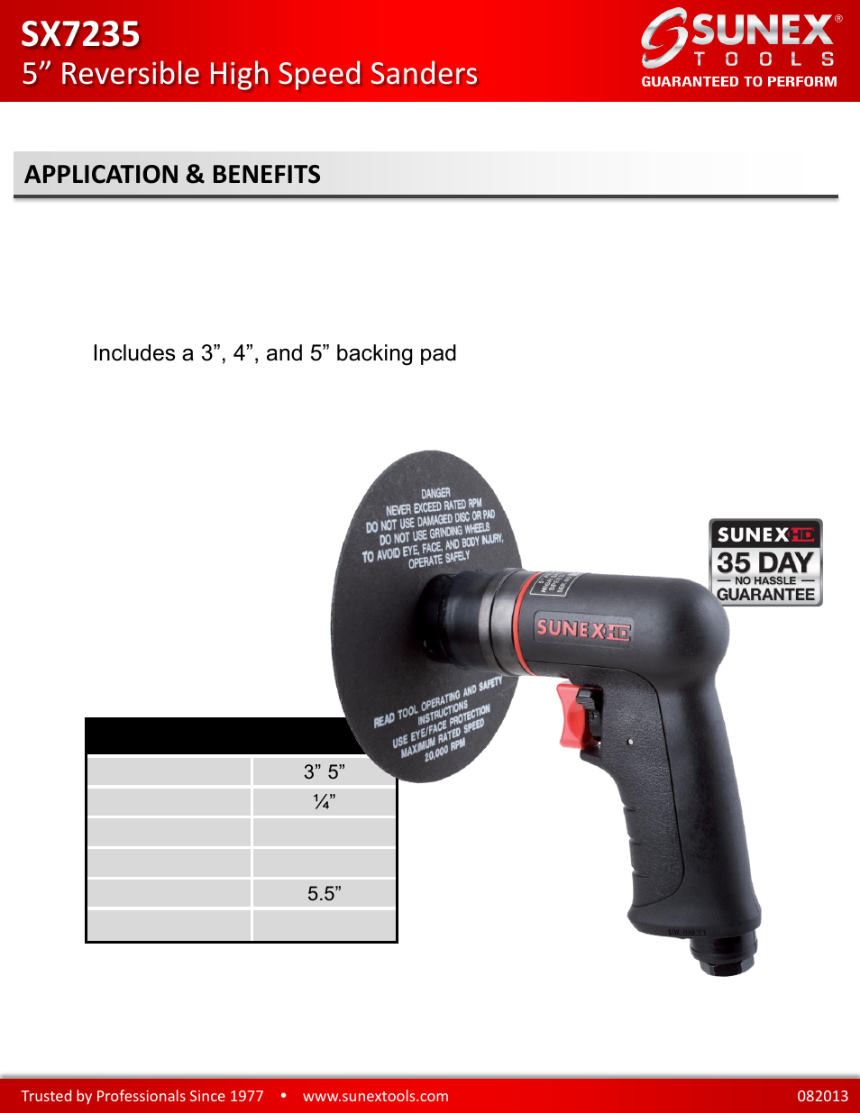 Sunex Tools SX7235 User Manual | 1 page