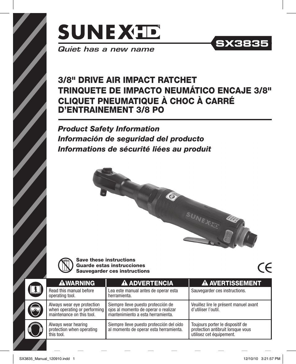 Sunex Tools SX3835 User Manual | 11 pages