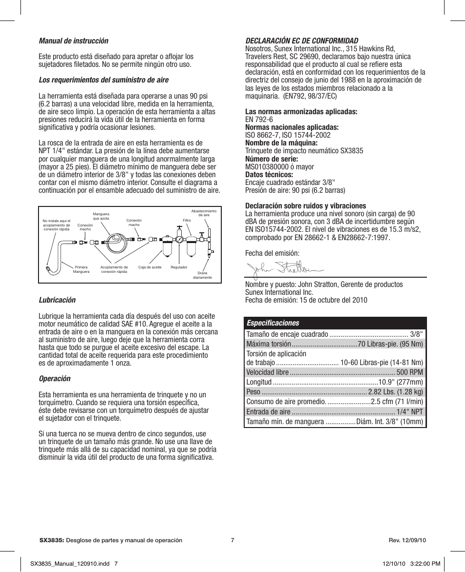 Sunex Tools SX3835 User Manual | Page 7 / 11