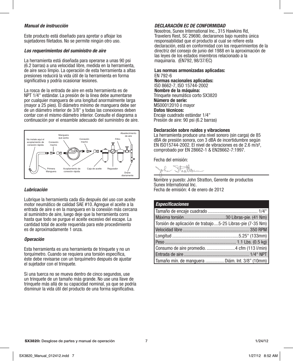 Sunex Tools SX3820 User Manual | Page 7 / 11