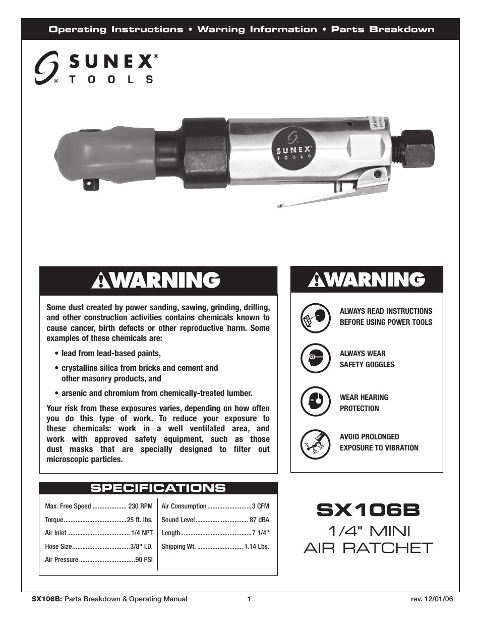 Sunex Tools SX106B User Manual | 10 pages