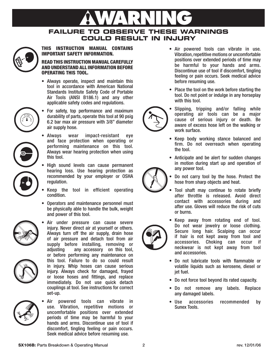 Sunex Tools SX106B User Manual | Page 2 / 10