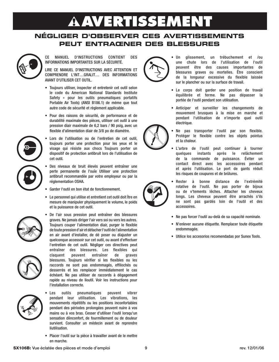 Sunex Tools SX106B User Manual | Page 9 / 10