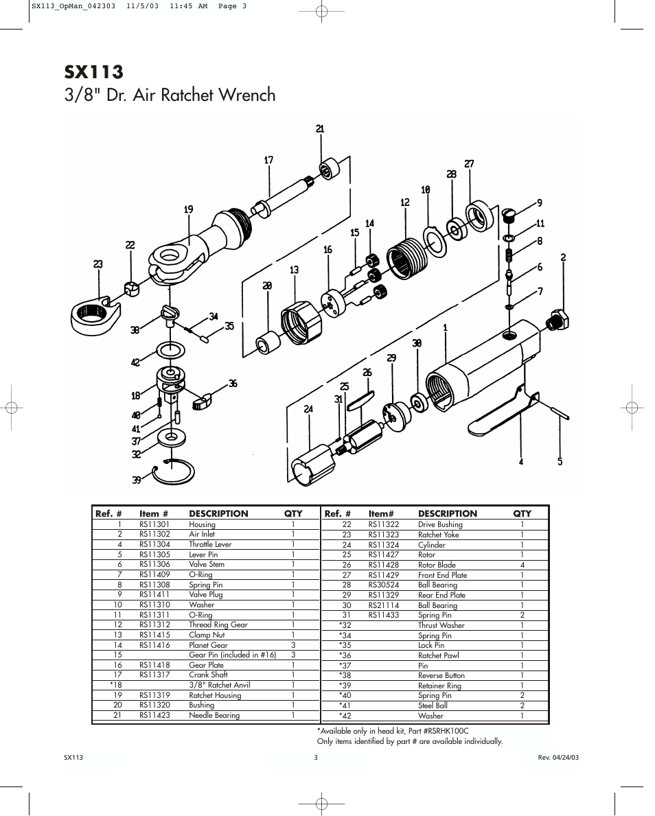 Sunex Tools SX113 User Manual | Page 3 / 4