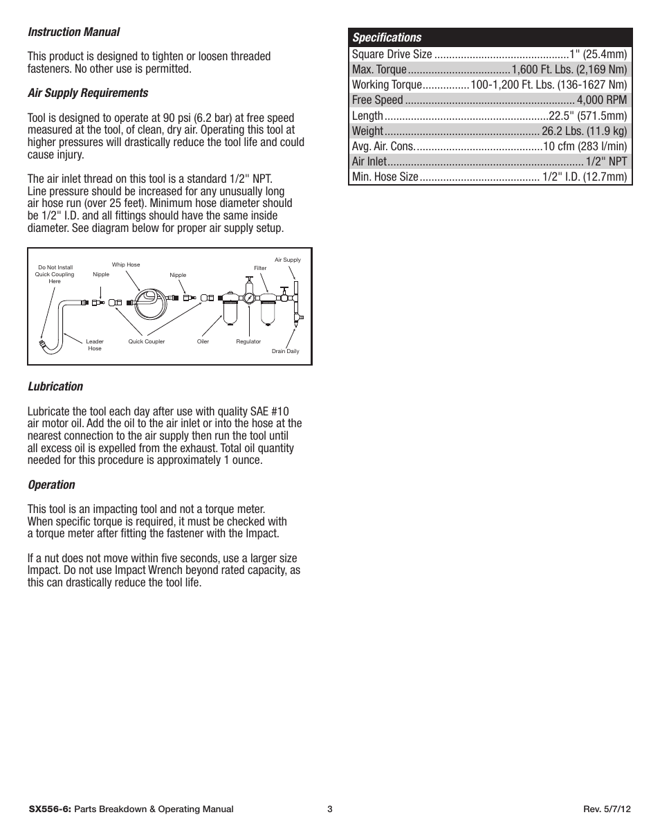 Sunex Tools SX556-6 User Manual | Page 3 / 11
