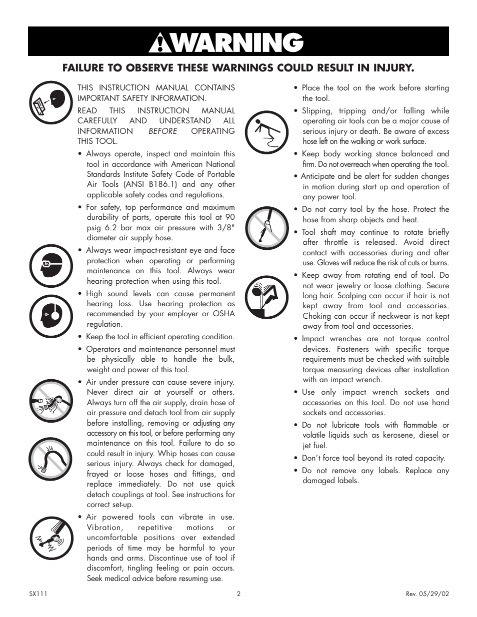 Sunex Tools SX111 User Manual | Page 2 / 4