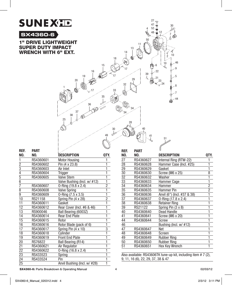 Sunex Tools SX4360-6 User Manual | Page 4 / 11