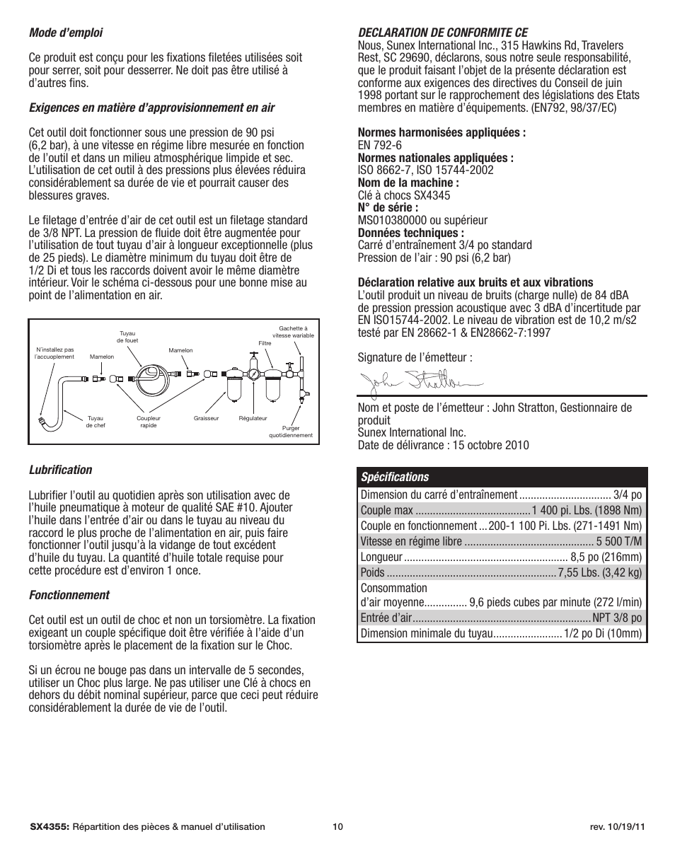 Sunex Tools SX4355 User Manual | Page 10 / 11