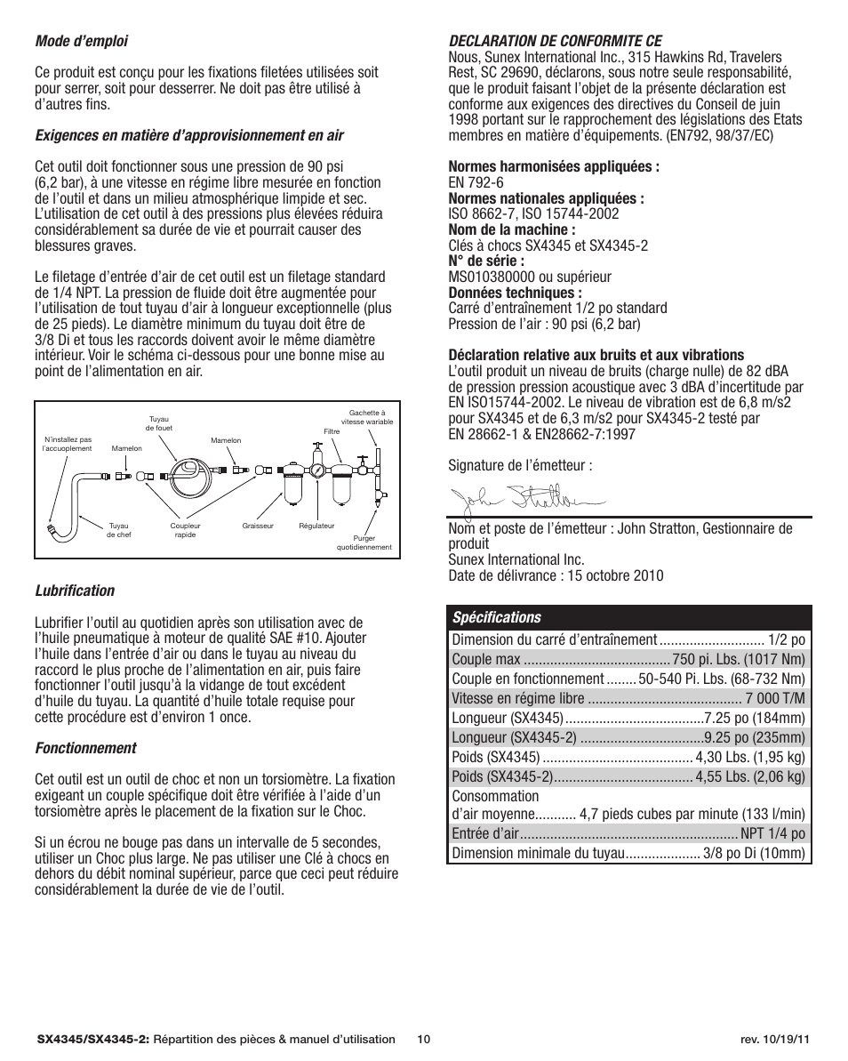 Sunex Tools SX4345 User Manual | Page 10 / 11