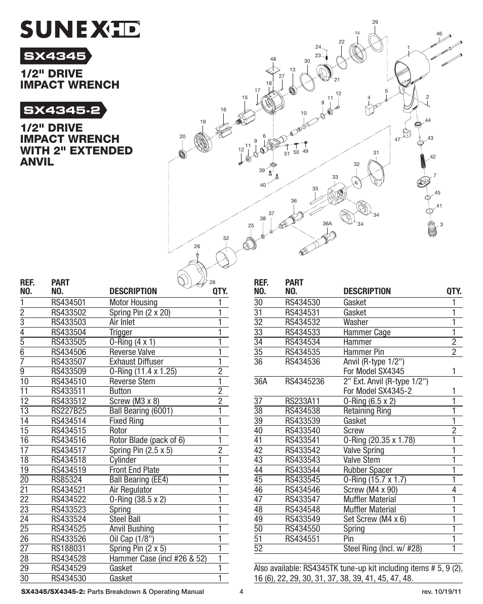 Sunex Tools SX4345 User Manual | Page 4 / 11
