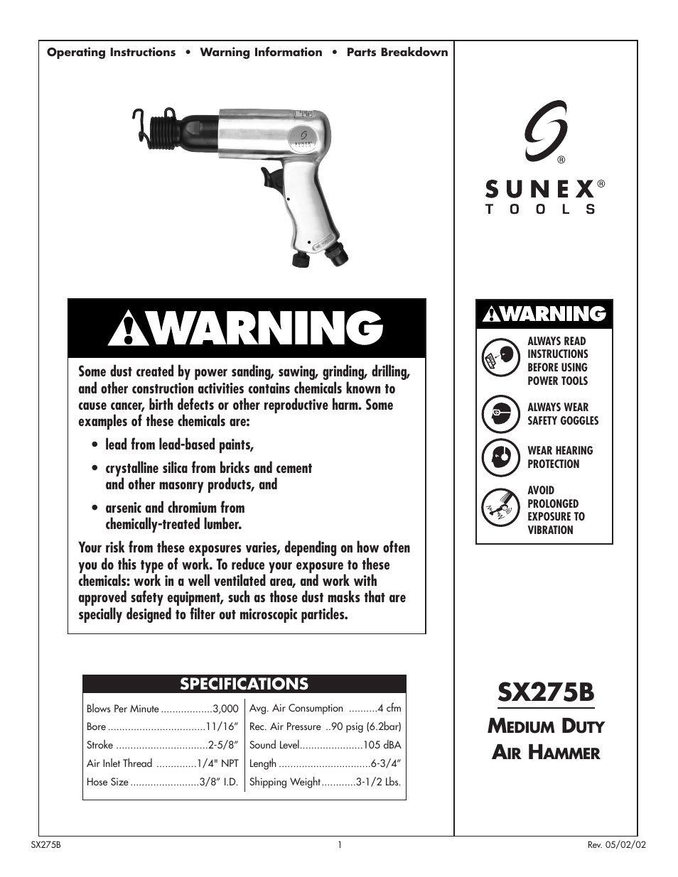 Sunex Tools SX275B User Manual | 4 pages