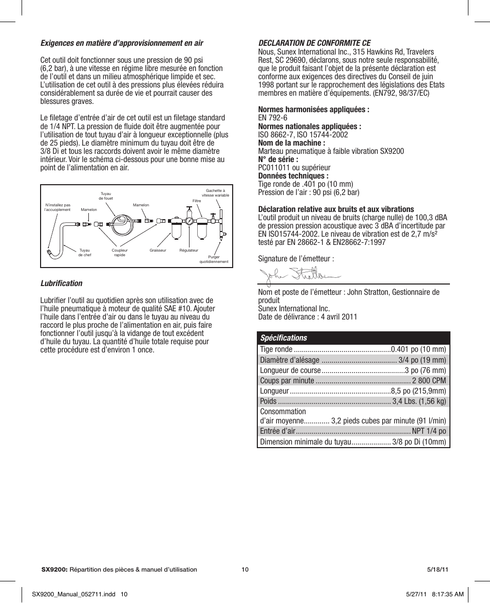 Sunex Tools SX9200 User Manual | Page 10 / 11