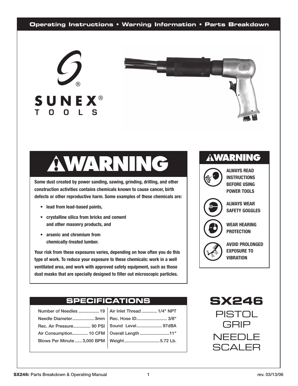 Sunex Tools SX246 User Manual | 10 pages