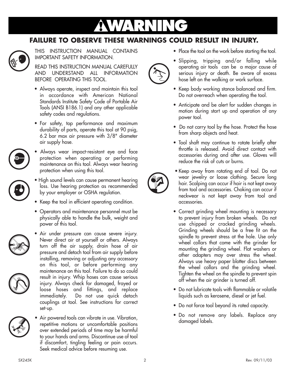 Sunex Tools SX245K User Manual | Page 2 / 4