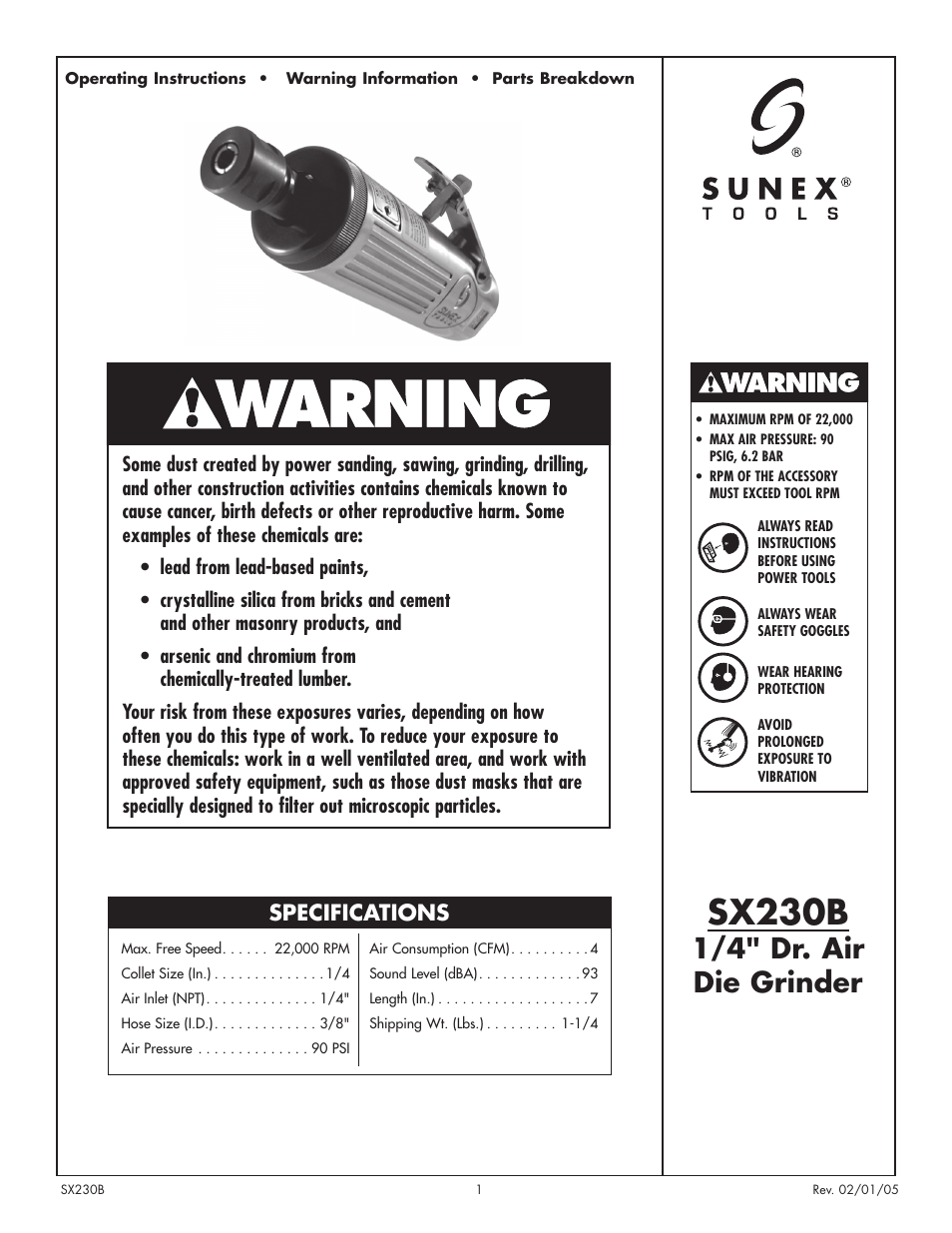 Sunex Tools SX230B User Manual | 10 pages