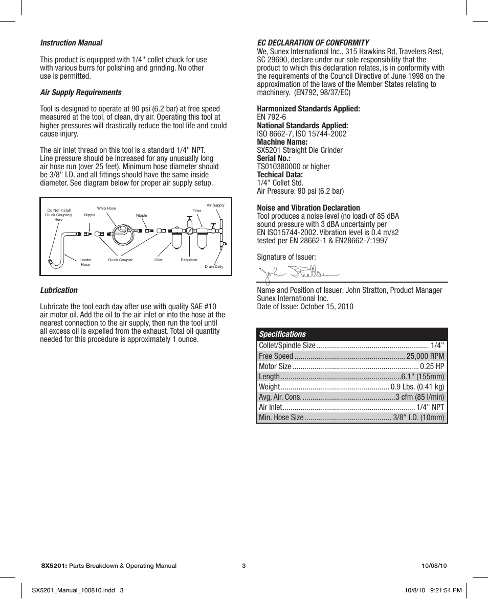 Sunex Tools SX5201 User Manual | Page 3 / 11