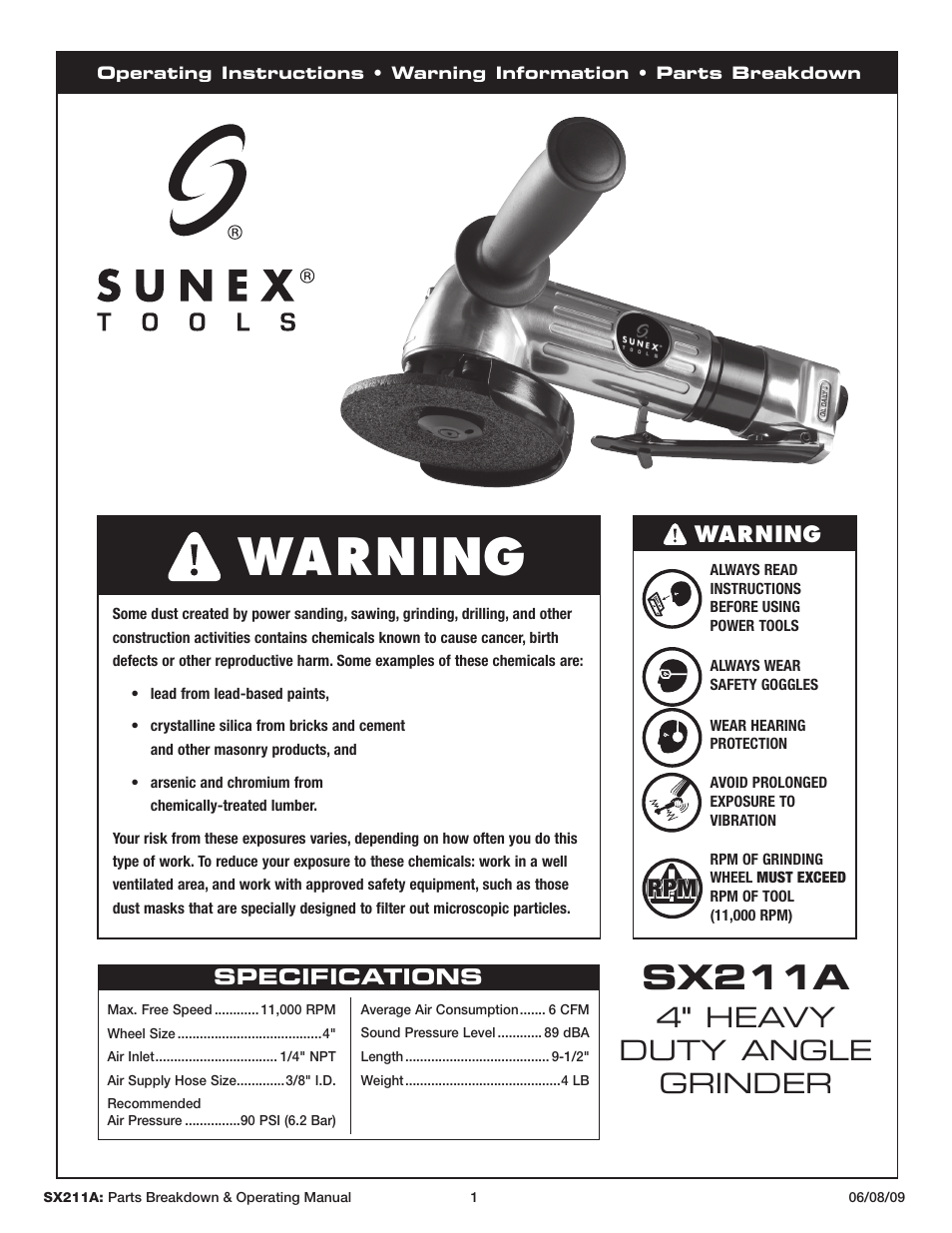 Sunex Tools SX211A User Manual | 10 pages