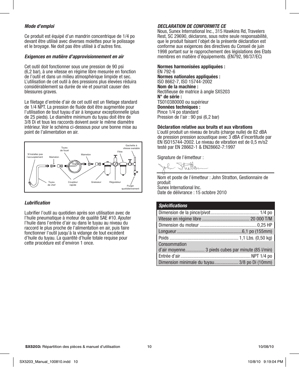 Sunex Tools SX5203 User Manual | Page 10 / 11