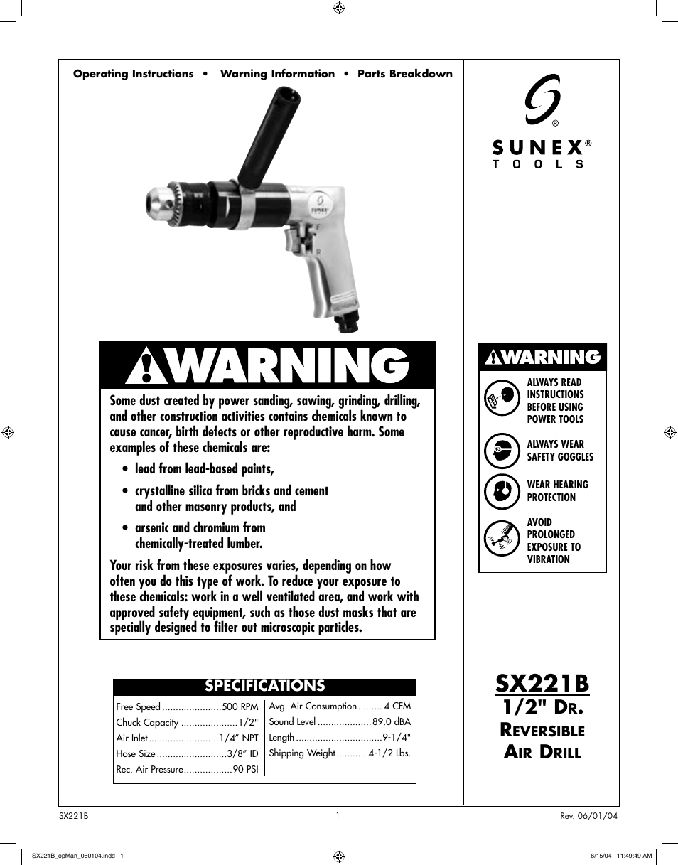 Sunex Tools SX221B User Manual | 10 pages