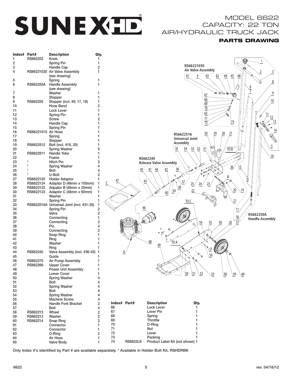 Sunex Tools 6622 User Manual | Page 5 / 16