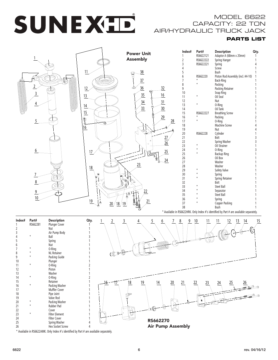 Sunex Tools 6622 User Manual | Page 6 / 16